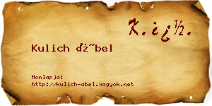 Kulich Ábel névjegykártya