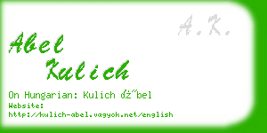 abel kulich business card